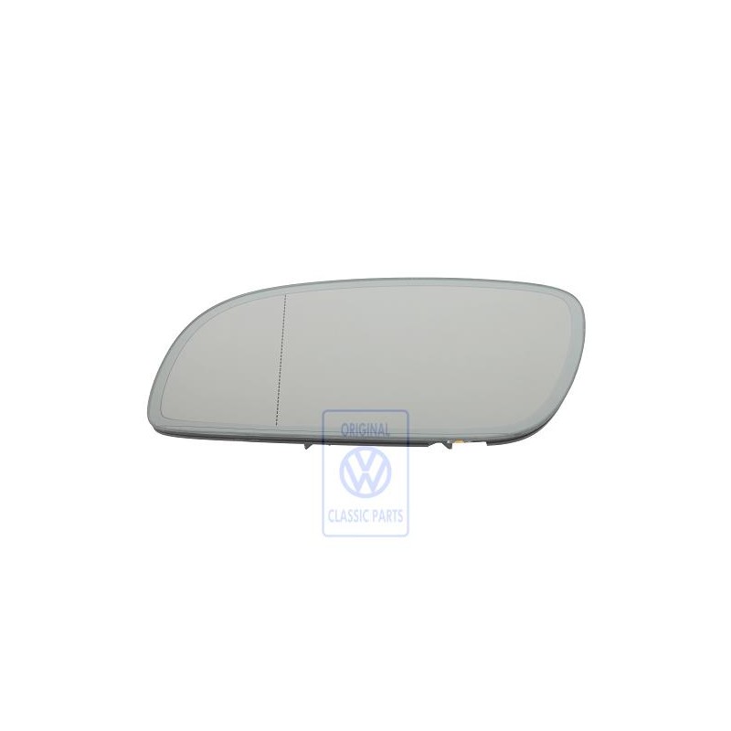 Original VW Mirror Glass Aspherical- Wide Angle With Plate - 1T0857521E