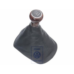 Original VW Gearstick Knob Wood With Gearstick Trim Leatherette - 3B0711113BLQUF