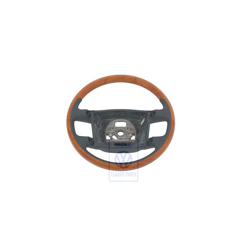 Original VW Steering Wheel Wood/Leather - 3D0419091ABNKU
