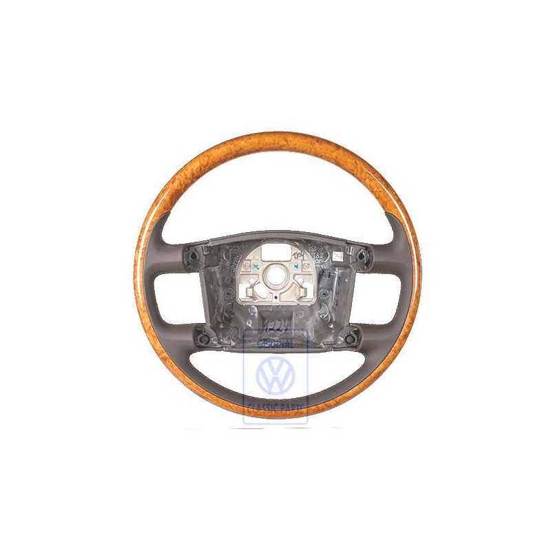 Original VW Steering Wheel Wood/Leather - 3D0419091ABNKW