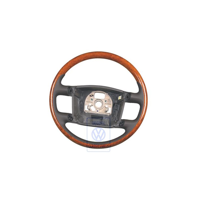 Original VW Steering Wheel Wood/Leather - 3D0419091ABQSE