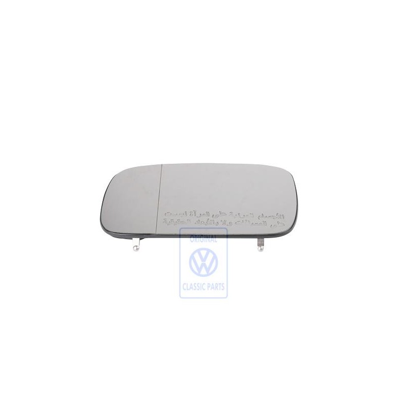 Original VW Mirror Glass Aspherical- Wide Angle Heated - 6K9857521K