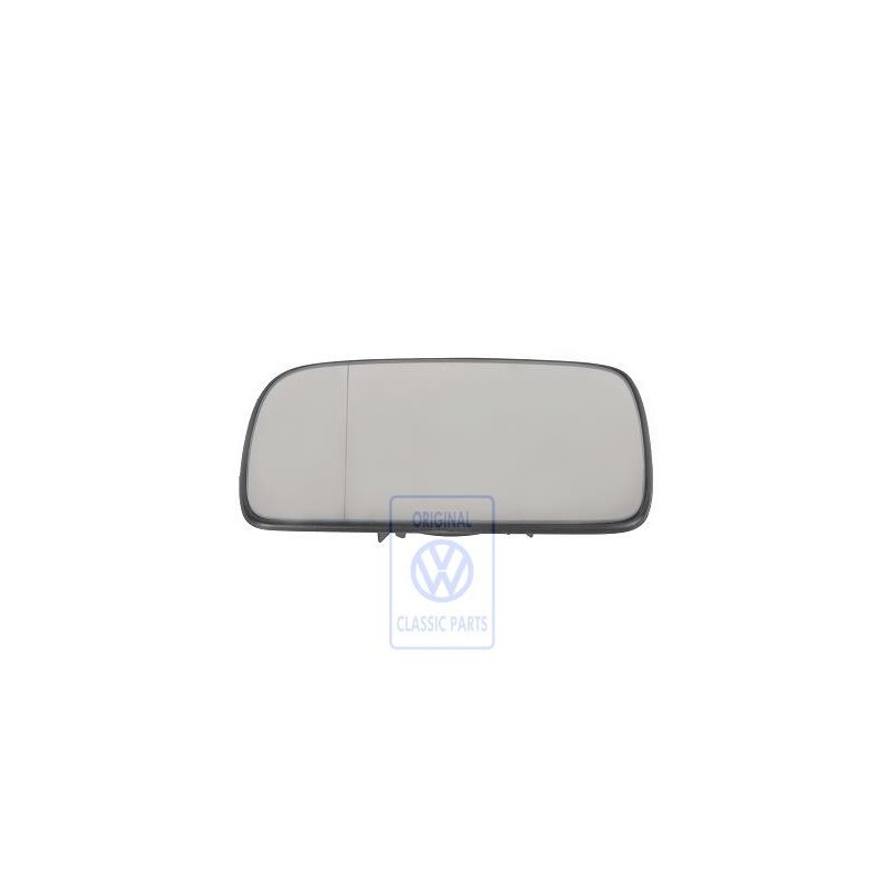 Original VW Mirror Glass (Aspherical- Wide Angle) With Plate - 6N1857521B