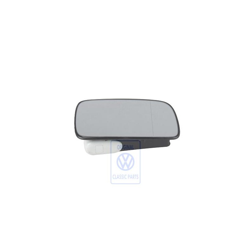 Original VW Mirror Glass (Aspherical- Wide Angle) With Plate - 6N2857522B