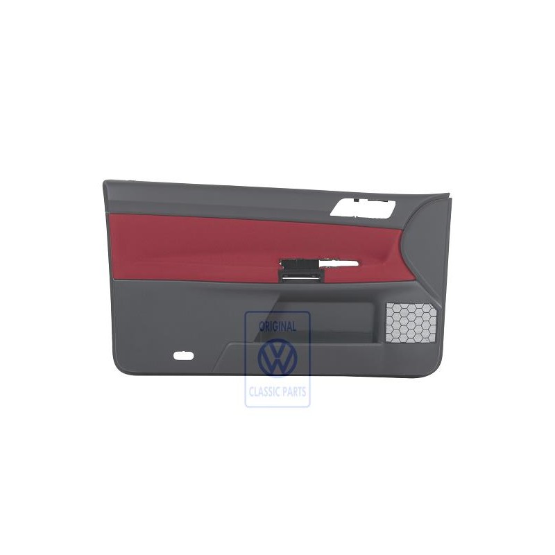 Original VW Door Trim Fabric/Leatherette Murano Red/Anthracite - 6Q3867011CEMWP