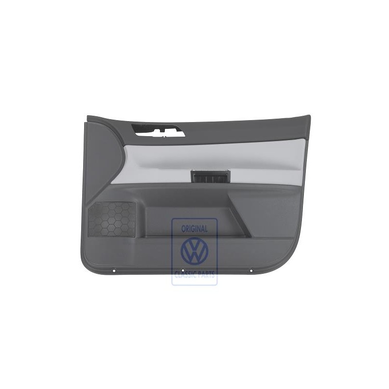Original VW Door Trim Fabric/Leatherette Silver Grey/Anthracite - 6Q4867012HCSSS