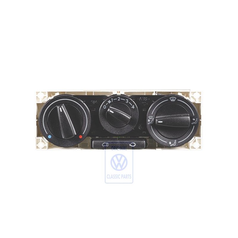 Original VW Fresh Air And Heater Controls Satin Black - 7D1819045M 01C