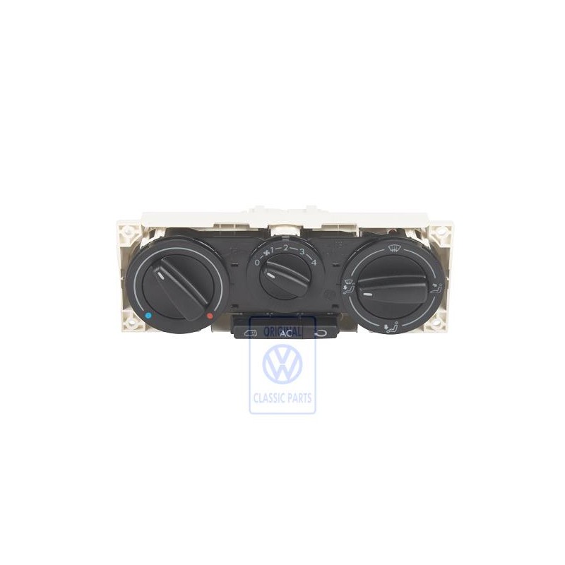 Original VW Fresh Air And Heater Controls Satin Black - 7D1820045F 01C