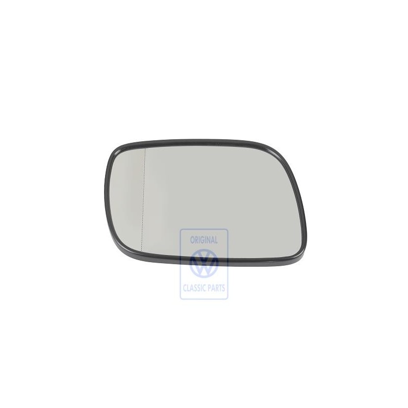 Original VW Mirror Glass Aspherical- Wide Angle With Plate - 7L6857522J