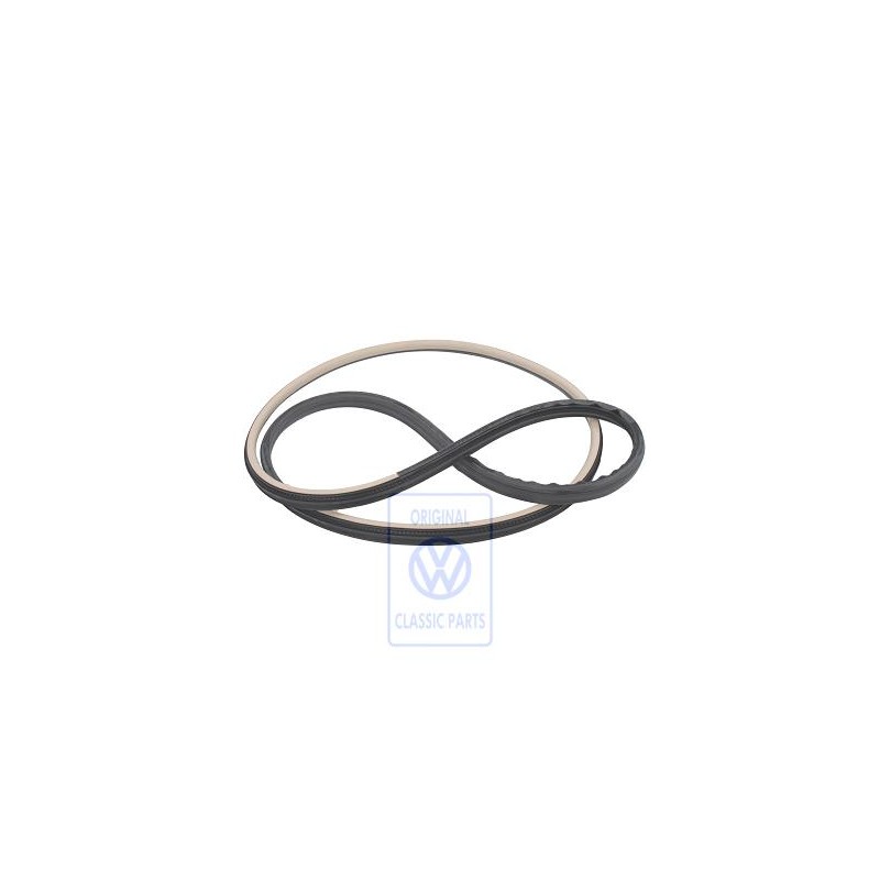Original VW Door Seal, Inner Satin Black/Light Beige - 7M3867365A JWR