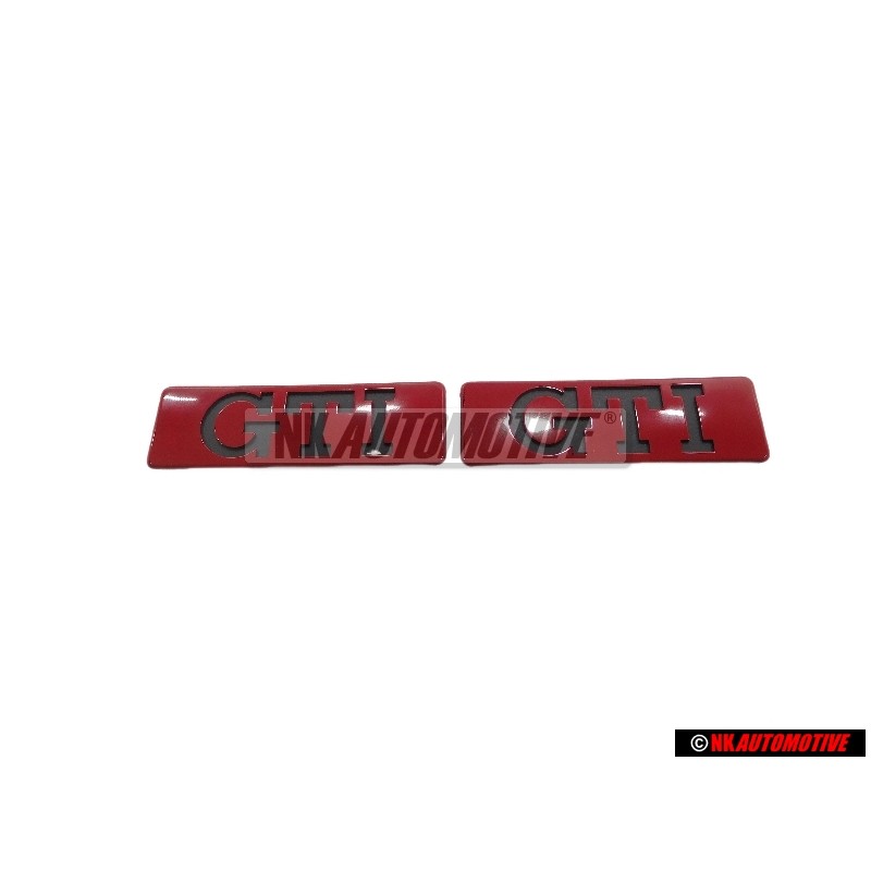 2x Original VW GTI Side Door Trim Badge Emblem Red Black - 191853714 QN5