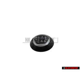 Original VW 6-SPEED Gearknob Badge Emblem Black Chrome - 5C0711144A