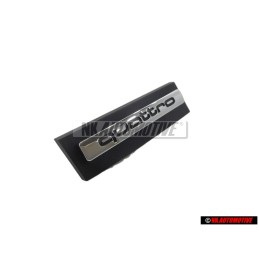 Original Audi QUATTRO Front Grill Badge Emblem Black Chrome - 4E0853736F 2ZZ