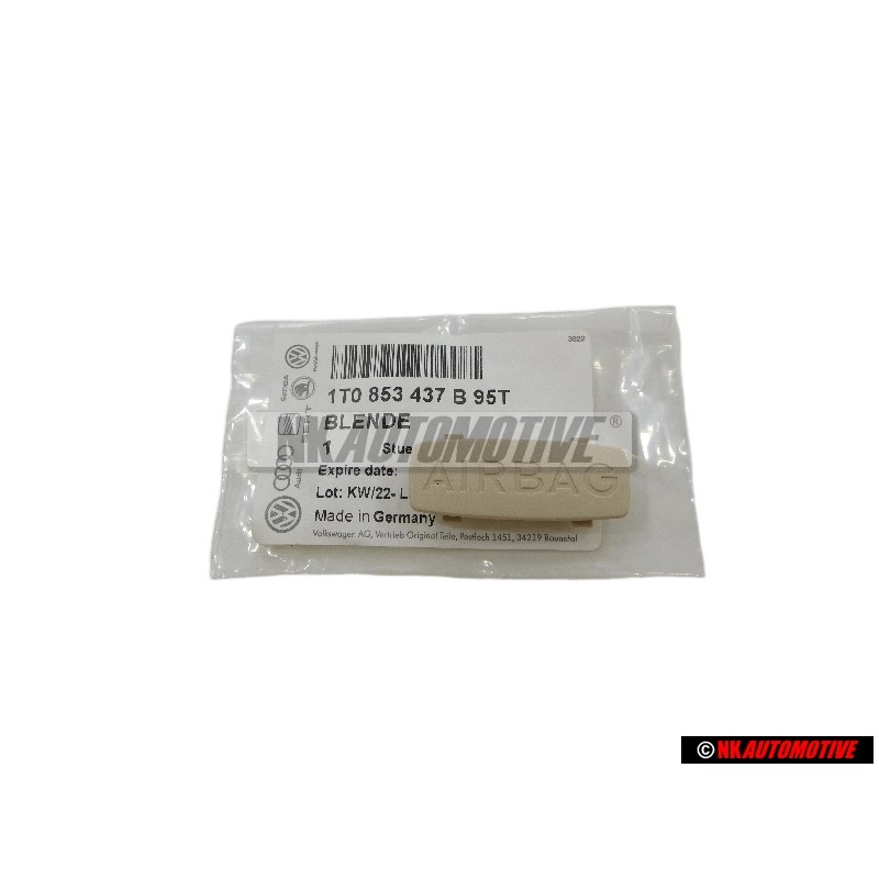 Original VW Trim With Emblem Corn Silk Beige - 1T0853437B 95T