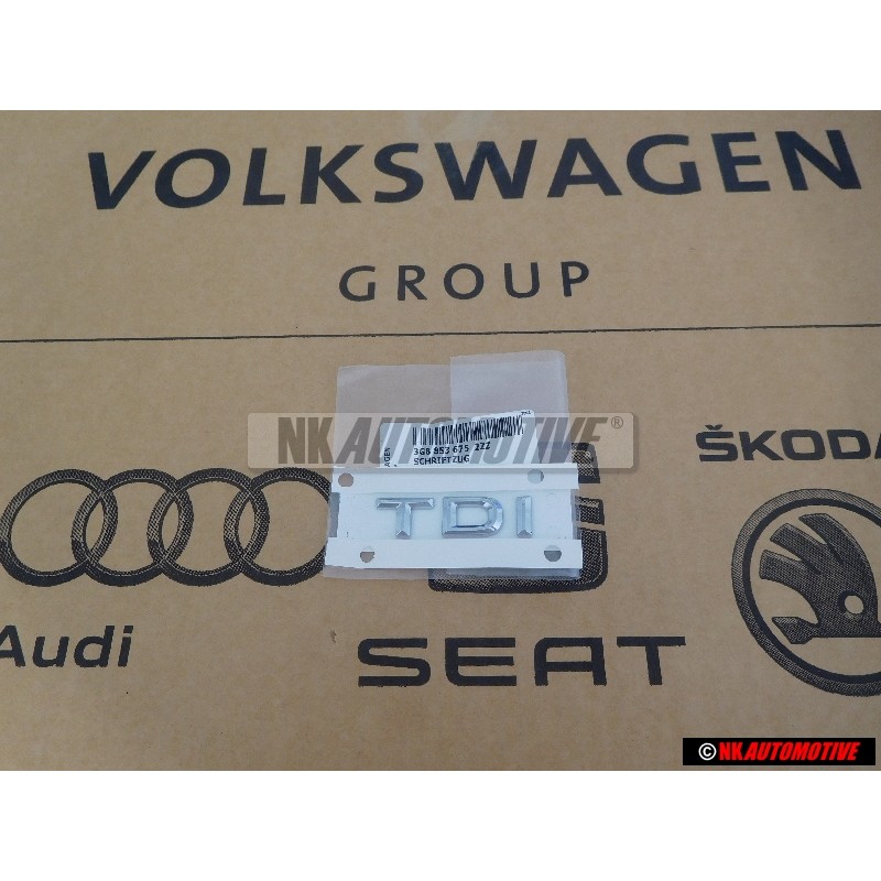 Original VW TDI Rear Boot Badge Emblem Chrome - 3G8853675 2ZZ