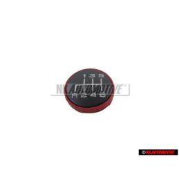 Original Audi 6-SPEED Gearknob Badge Emblem Black Red - 420711144B