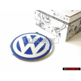 Original VW Rear Hatch Boot Trunk Boot Badge Emblem Chrome Blue - 1C0853630L 39A