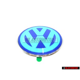 Original VW Rear Hatch Boot Trunk Boot Badge Emblem Chrome Blue - 1C0853630L 39A