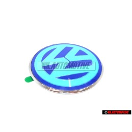 Original VW Rear Hatch Boot Trunk Boot Badge Emblem Chrome Blue - 1C0853630L 39A
