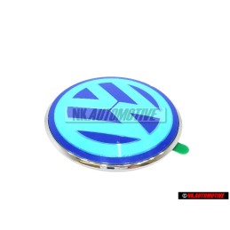 Original VW Rear Hatch Boot Trunk Boot Badge Emblem Chrome Blue - 1C0853630L 39A