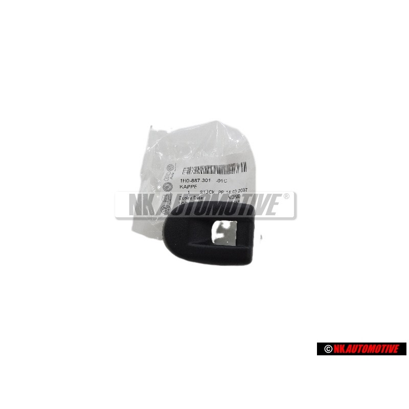 Original VW Cover Cap Satin Black - 1H0887301 01C