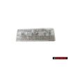 Original VW Data Plate For Tyre Pressure - 7M3010305K