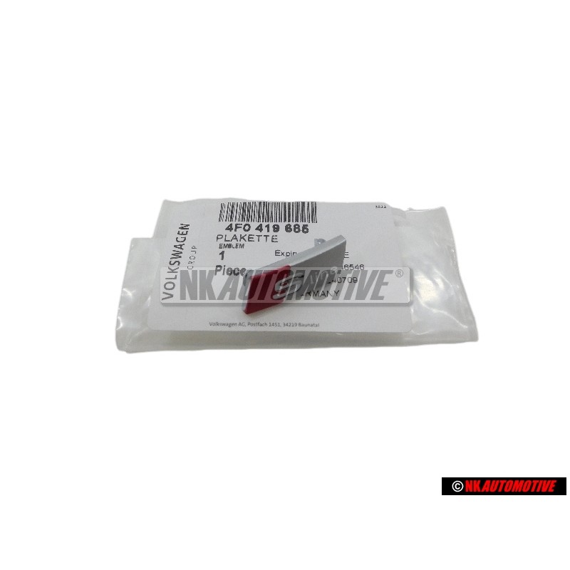 Original Audi S-LINE Steering Wheel Badge Chrome Red - 4F0419685