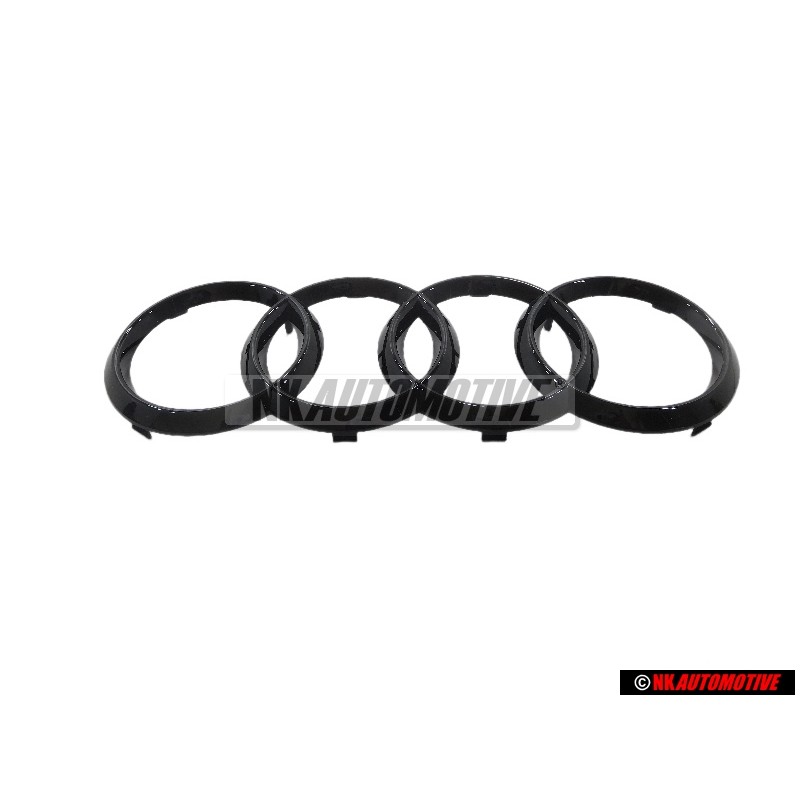 Original Audi Rings Front Grill Badge Emblem Black - 4H0853605B T94