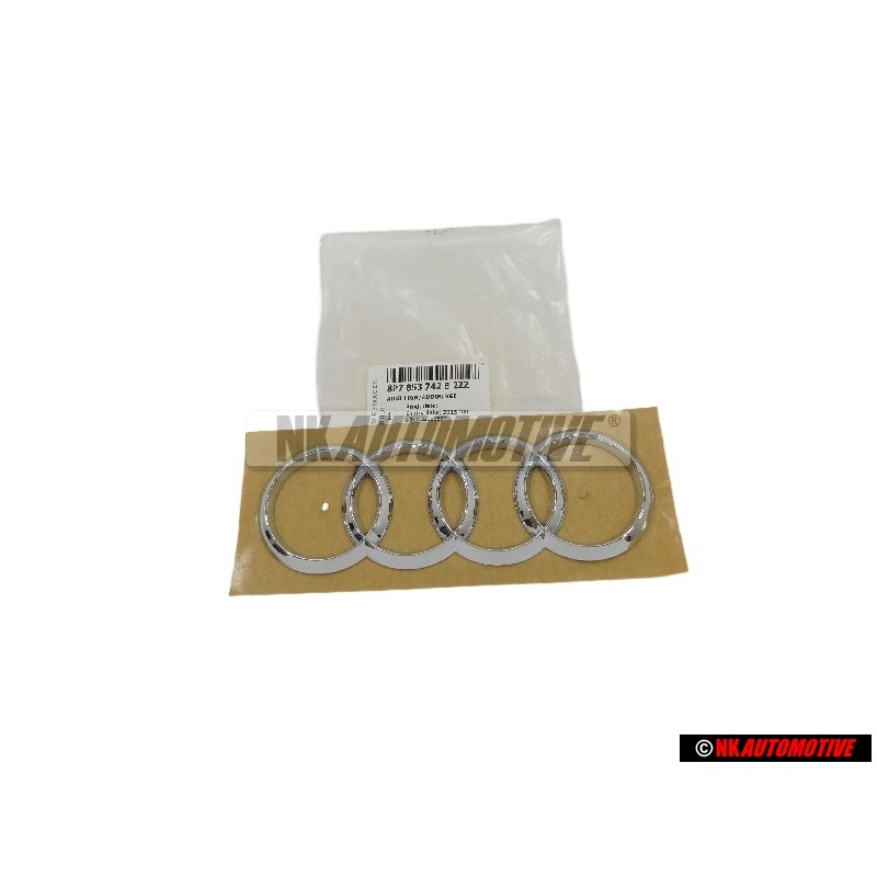 Original Audi Rings Rear Boot Badge Emblem Chrome - 8P7853742B 2ZZ