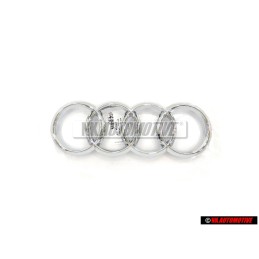 Original Audi Rings Front Grill Badge Emblem Chrome - 8X0853605