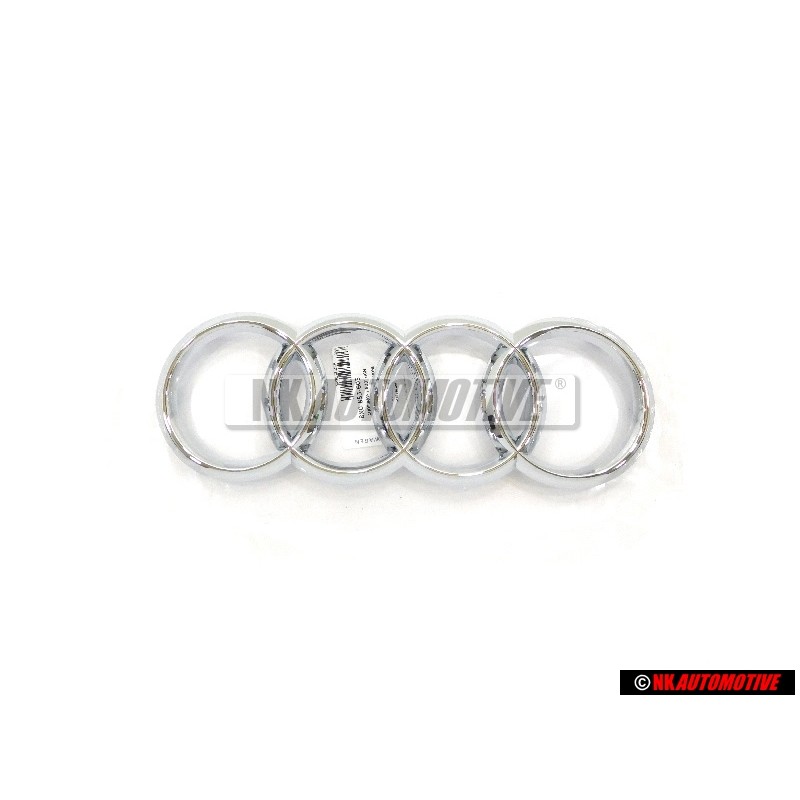 Original Audi Rings Front Grill Badge Emblem Chrome - 8X0853605
