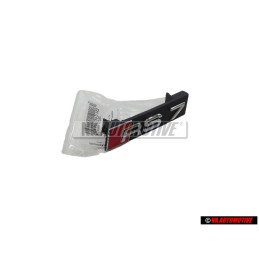 Original Audi RS7 Front Grill Badge Emblem Black Chrome Red - 4G8853736D 2ZZ