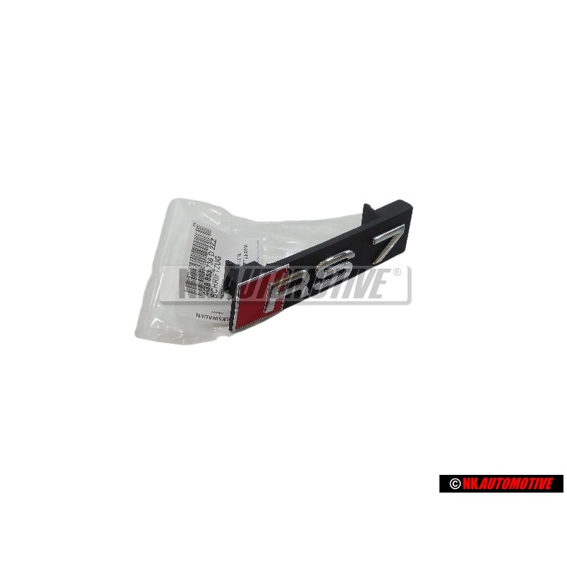 Original Audi RS7 Front Grill Badge Emblem Black Chrome Red - 4G8853736D 2ZZ