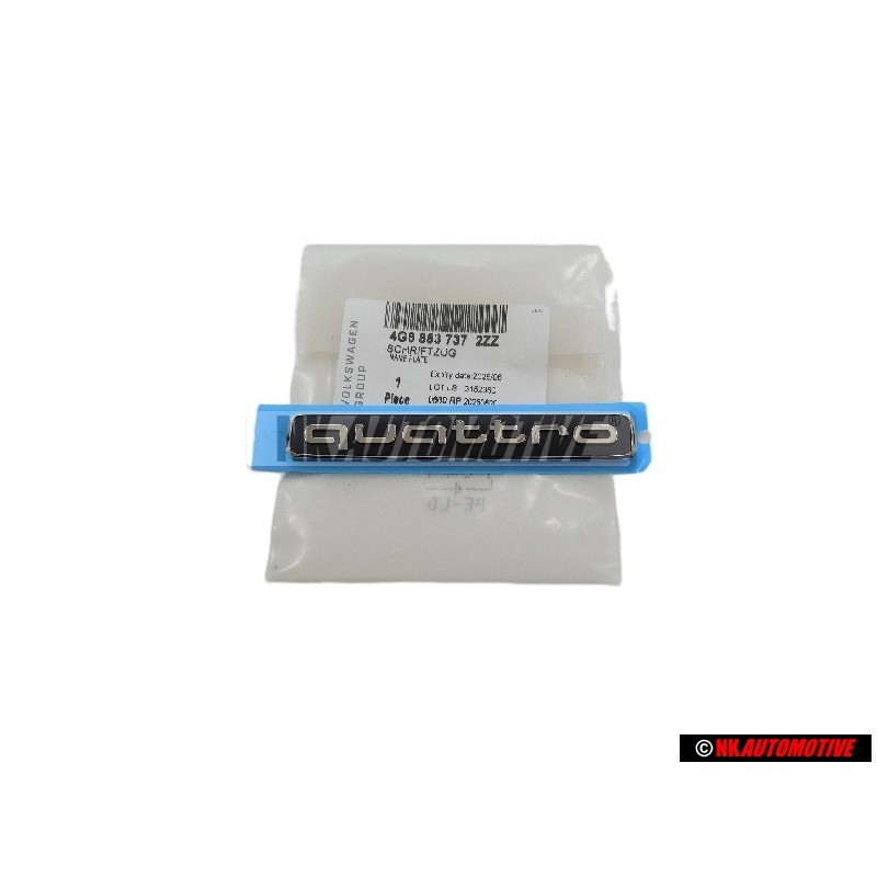Original Audi QUATTRO Rear Boot Badge Emblem Black Chrome - 4G8853737 2ZZ