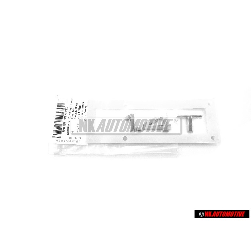 Original Audi 1.4T Rear Boot Badge Emblem Chrome - 8P0853743H 2ZZ
