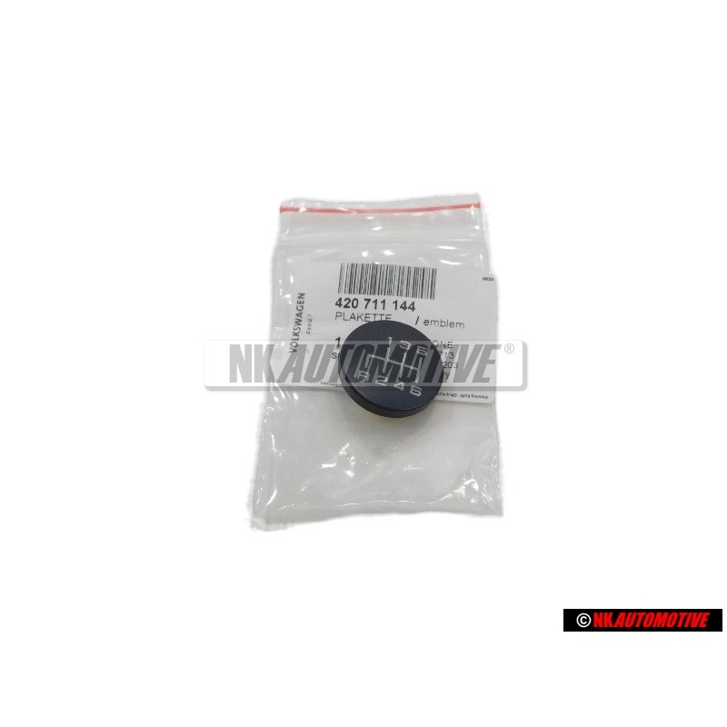 Original Audi R8 6-SPEED Gearknob Badge Emblem Black Chrome - 420711144