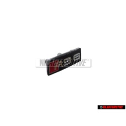 Original Audi RS6 Steering Wheel Badge Black Chrome Red - 4G0419685A 5PR