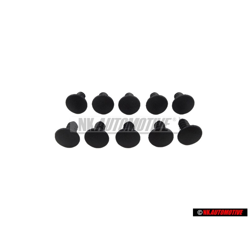 10x Original VW Front Seat Clothing Clip Satin Black - 823863203 01C