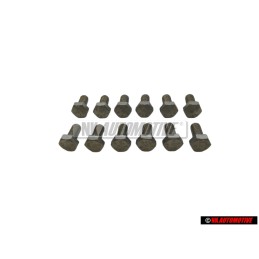 12x Original VW Hexagon Bolt M6x12 - N 01021226