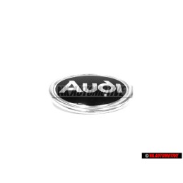Original Audi Front Fender Side Badge Emblem Black Chrome - 4A0853621 2ZZ