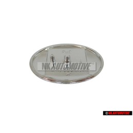 Original Audi Front Fender Side Badge Emblem Black Chrome - 4A0853621 2ZZ