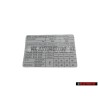 Original VW Data Plate For Tyre Pressure - 1C0010238B