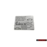 Original VW Data Plate Tyre Pressure Cold - 1T0010343J