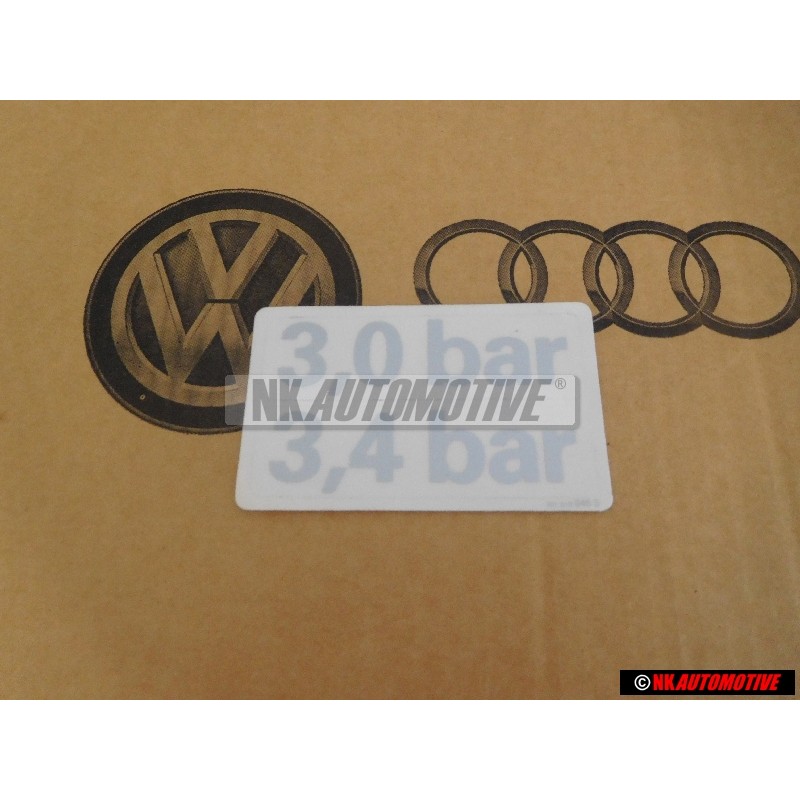 Original VW Data Plate For Tyre Pressure - 701010045S