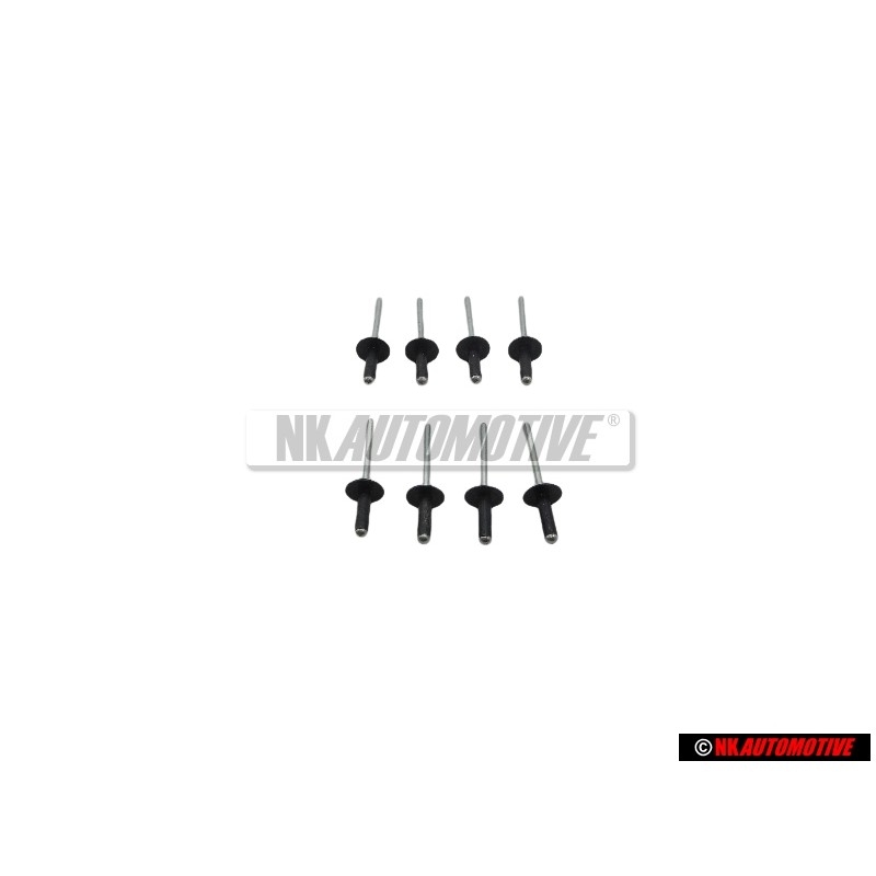 8x Original VW Front Rear Wheel Arch Flare Trim Pop Rivet 14mm - N 90634901