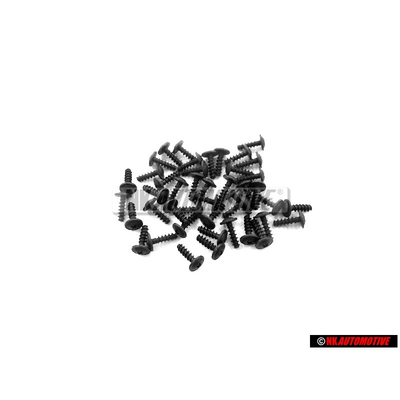 44x Original VW Oval Head Panel Screw H5X17 - 155853149