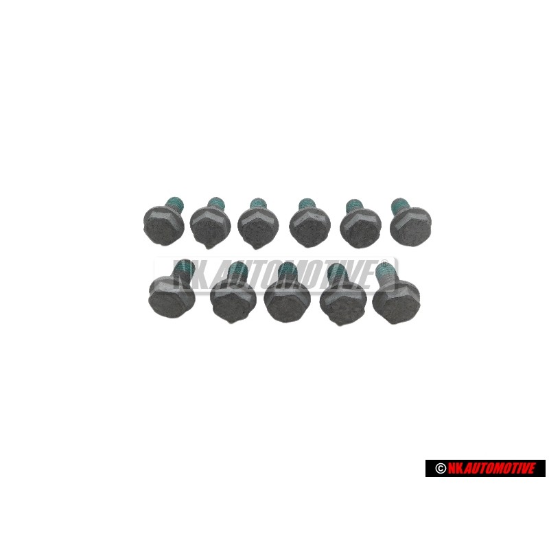 11x Original VW Hex Collared Bolt - N 90063904