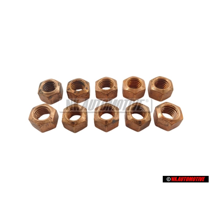 10x Original VW Hexagon Nut Self Locking - N 90085001