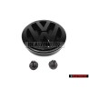 Original VW SET Rear Boot Trunk Badge Emblem Black & Clips - Golf MK2 1989-1992