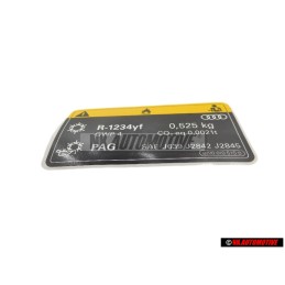 Original Audi Sticker For Air Conditioner - 8W0010515B